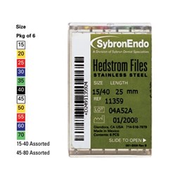 Hedstrom File 25mm Size 25 Red pkt 6