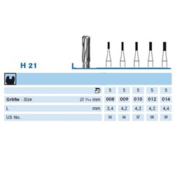 T-Carbide Bur HP #H21-014 Cylinder (US#:59) pkt 5