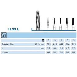 T-Carbide Bur HP #H33-021 Tapered CrossCut (US#:703) pk5