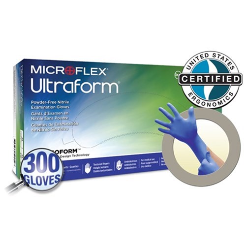 MICROFLEX Ultraform Nitrile Gloves Small/Med Box 300