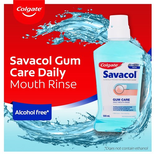 Colgate Savacol Gum Care Daily Rinse Alcohol Free 500ml x4