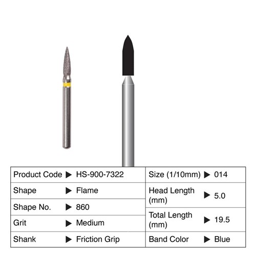 HENRY SCHEIN Maxima Diamond Bur FG 860014M Med-grit pkt 5