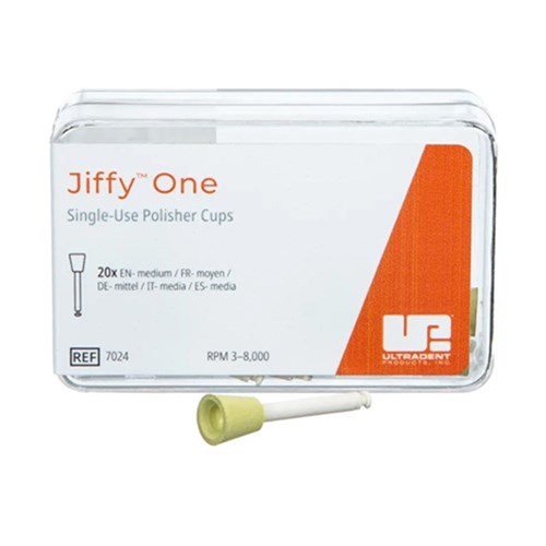 Jiffy One Single Use Cups Medium-Grit Yellow Pkt20
