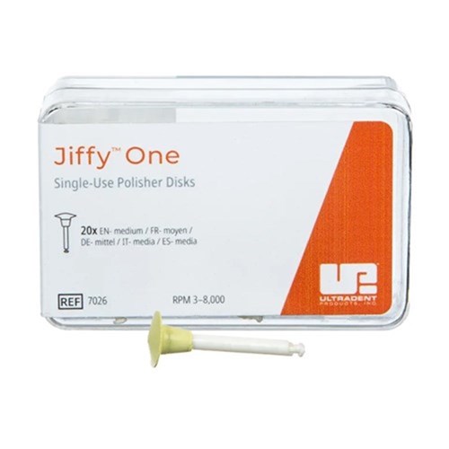 Jiffy One Single Use Discs Medium-Grit Yellow Pkt20