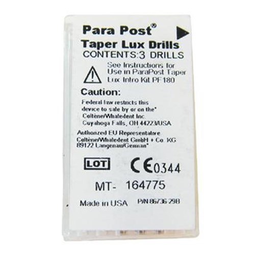 Parapost Taper Lux Drill, Red 3 Pkts, .050